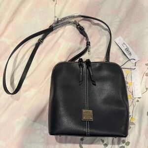 Dooney & Bourke Black Saffiano Leather Large Trixie Crossbody